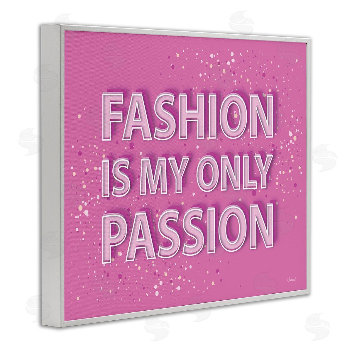 Martina Pavlova Fashion is Passion Phrase White Framed Giclee Wall Artside_