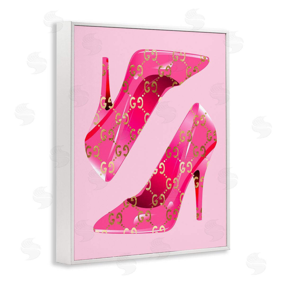 Stupell Studio Fashion Brand Heels White Framed Giclee Wall Artside_