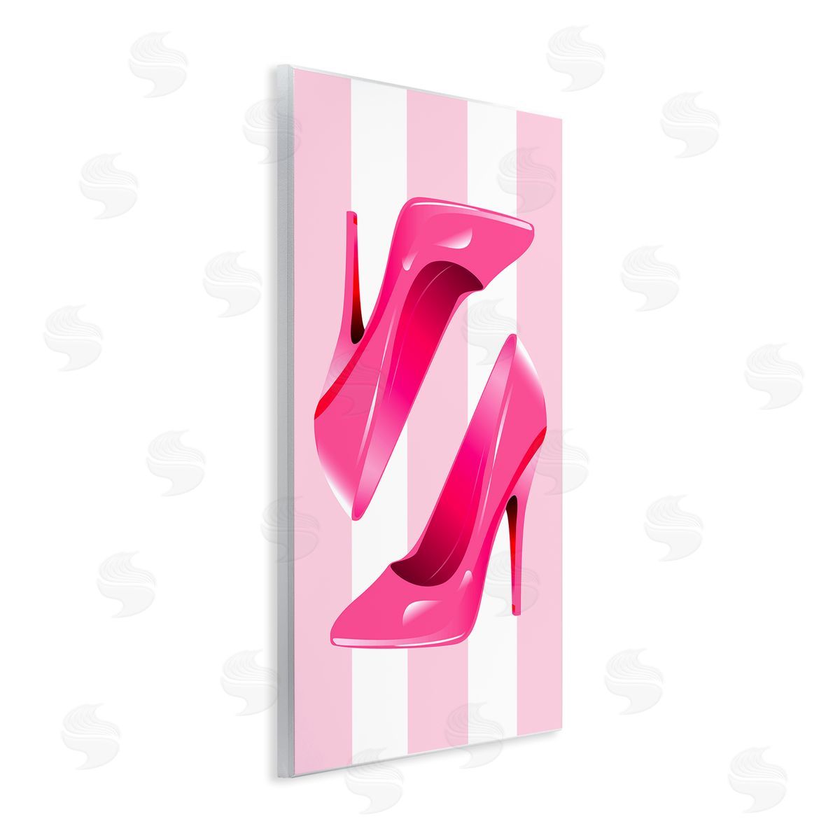 Stupell Studio Heels on Pink Stripes Wall Plaque Artside_