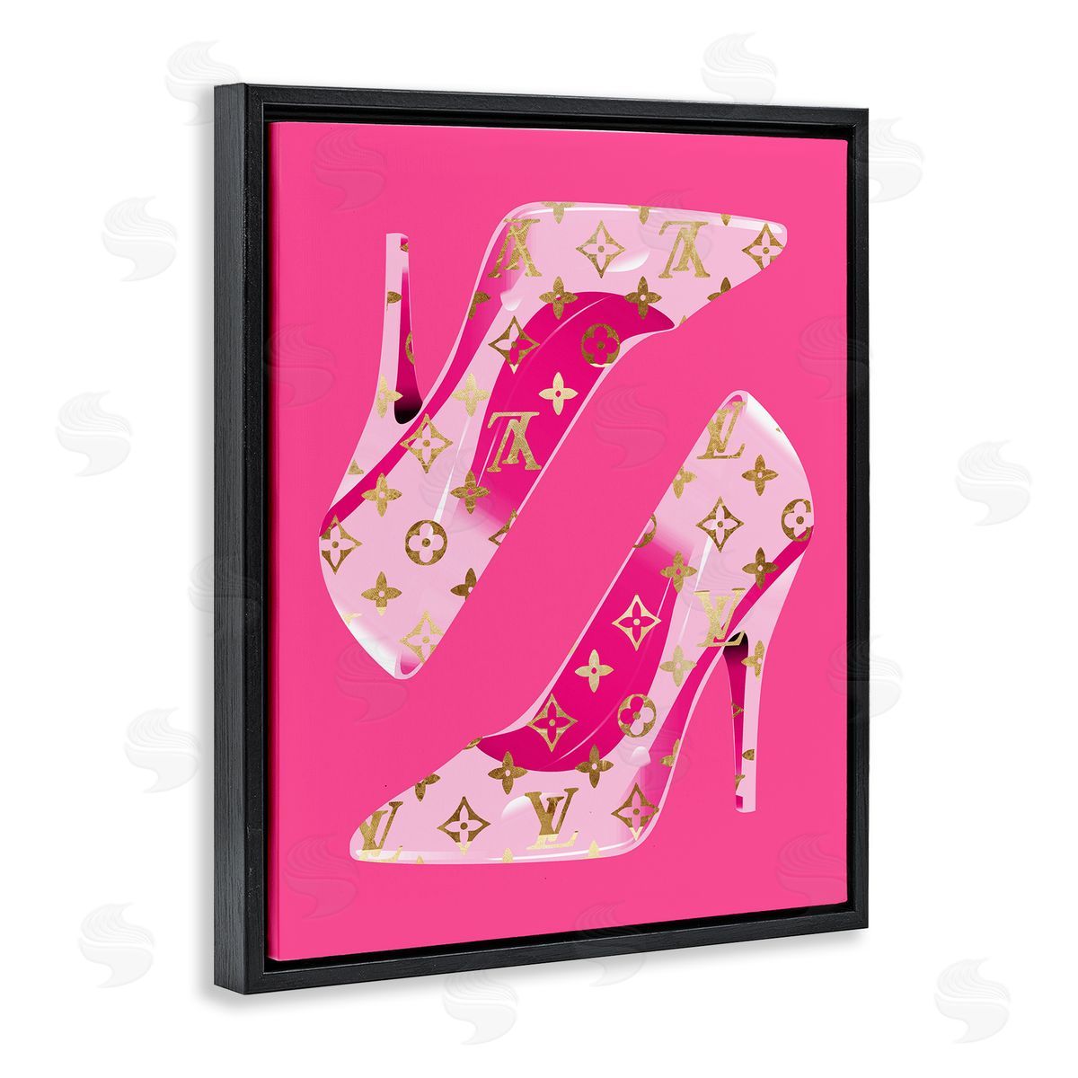 Stupell Studio Pink Fashion Heels Black Floater Frame Canvas Artside_