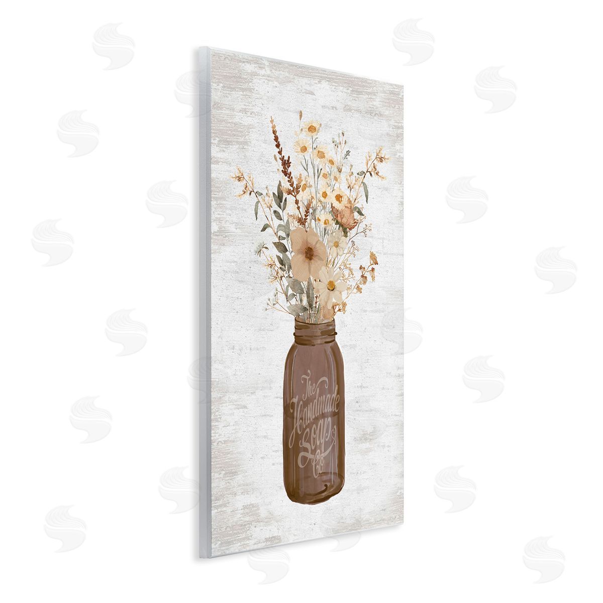 Lettered and Lined Autumnal Flower Arrangement Wall Plaque Artside_