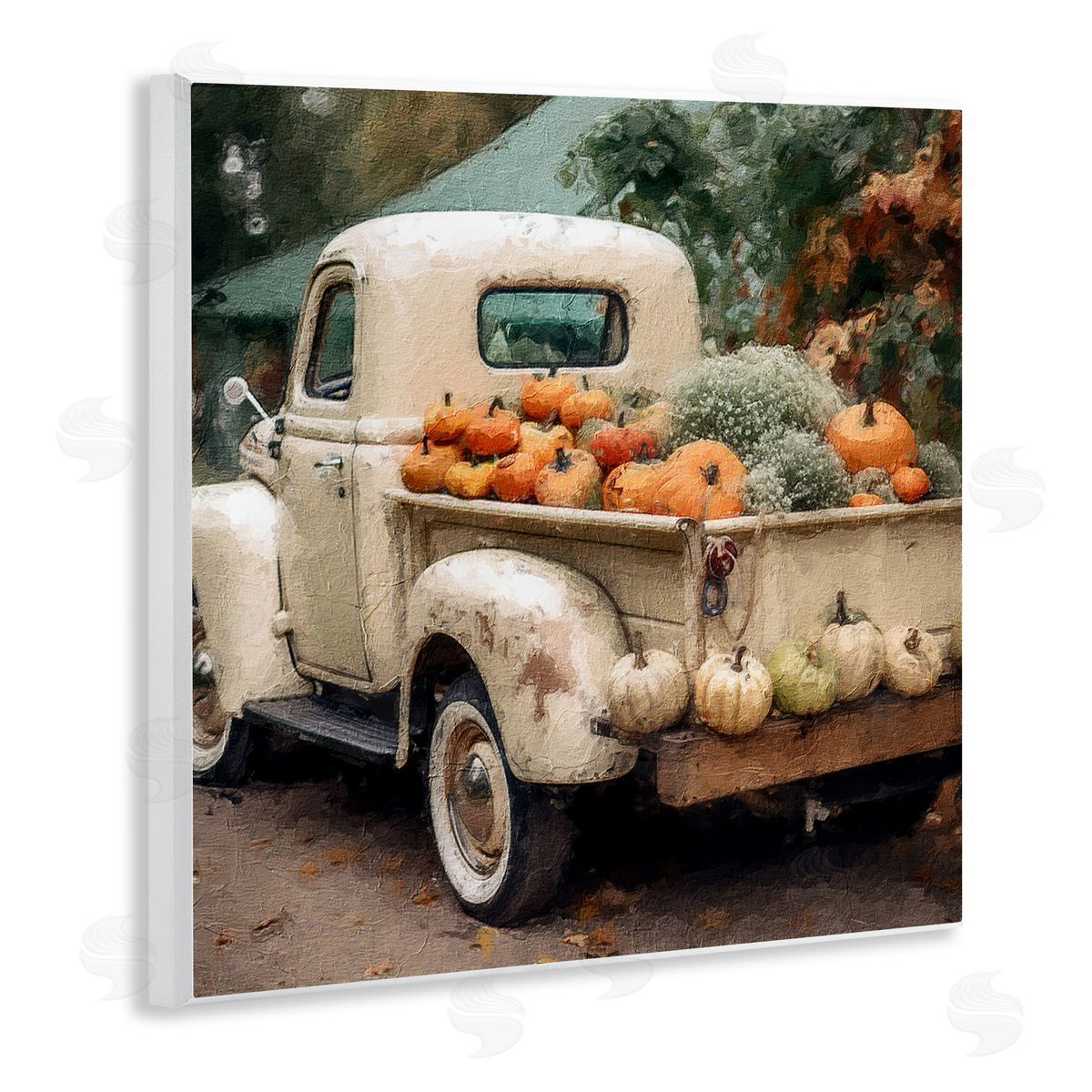 Pumpkin & Gourd Truck Wood Plaque Wall Art, Home Decor by Riley B