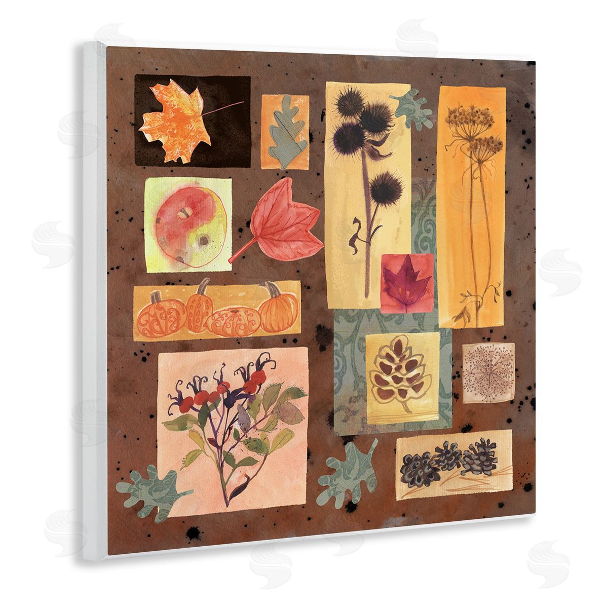 Maret Hensick Autumn Botanicals Pattern Wall Plaque Artside_