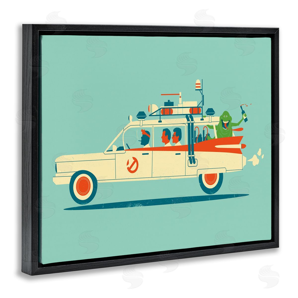 Jay Fleck People & Monster Car Black Floater Frame Canvas Artside_