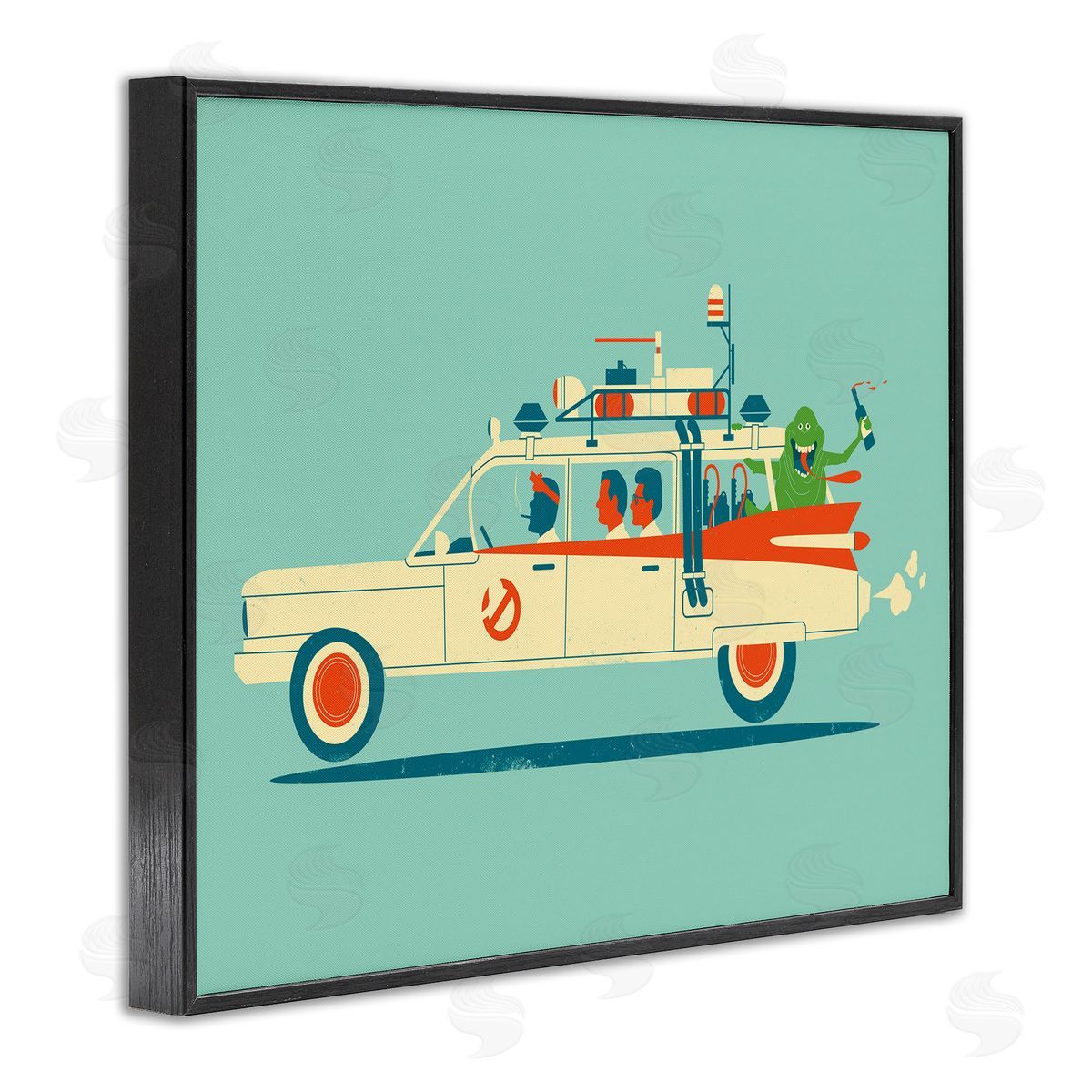 Jay Fleck People & Monster Car Black Framed Giclee Wall Artside_