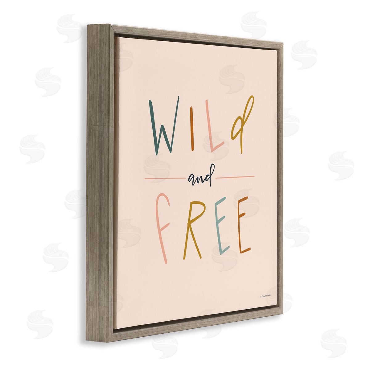Rachel Nieman Wild & Free Boho Brown Floater Frame Canvas Artside_