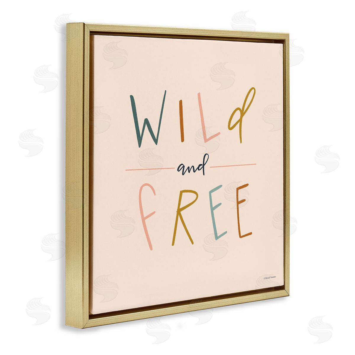 Rachel Nieman Wild & Free Boho Gold Floater Frame Canvas Artside_