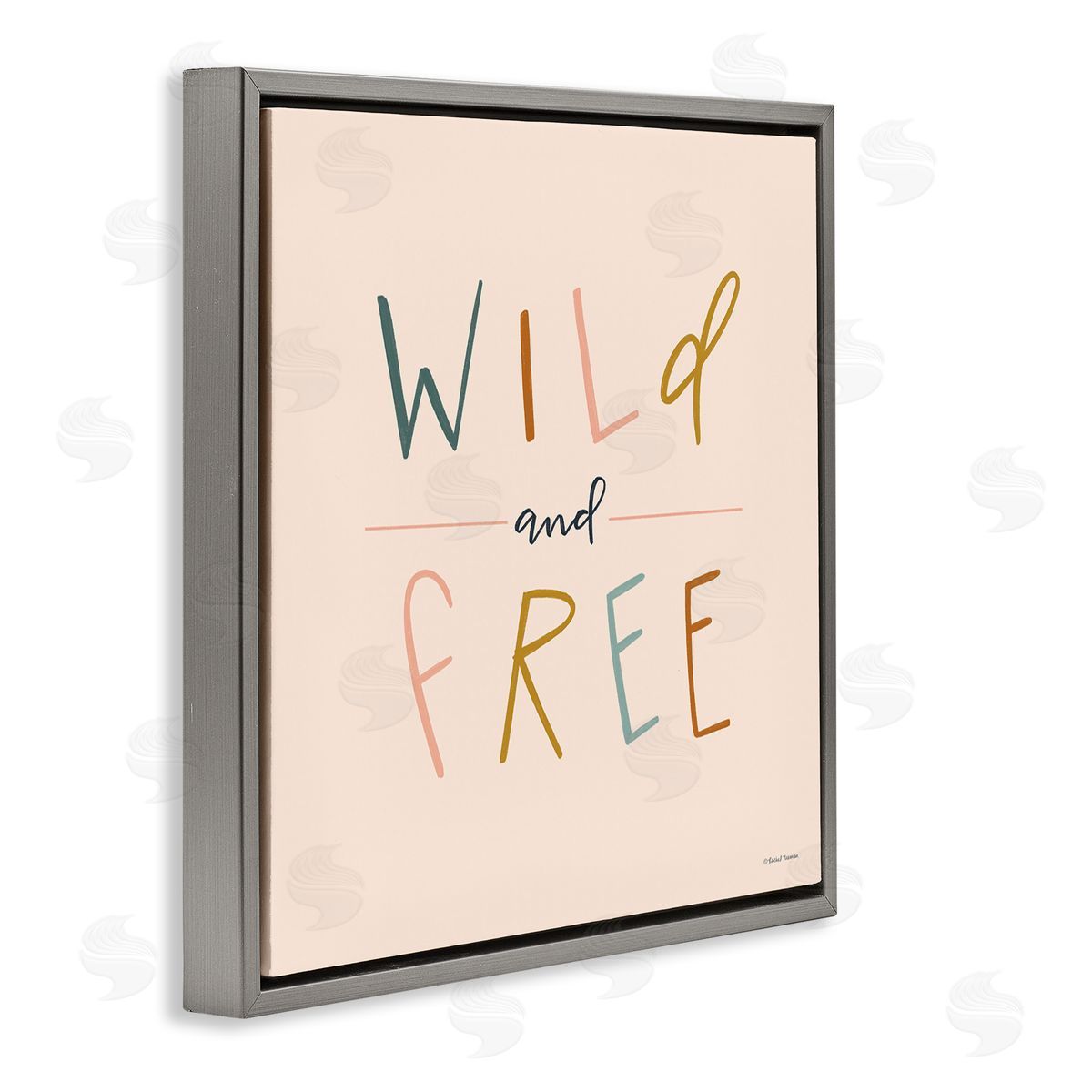 Rachel Nieman Wild & Free Boho Gray Floater Frame Canvas Artside_