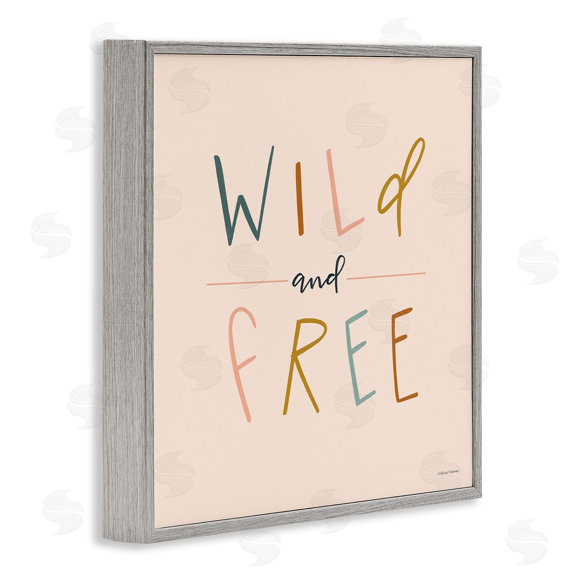 Rachel Nieman Wild & Free Boho Gray Framed Giclee Wall Artside_