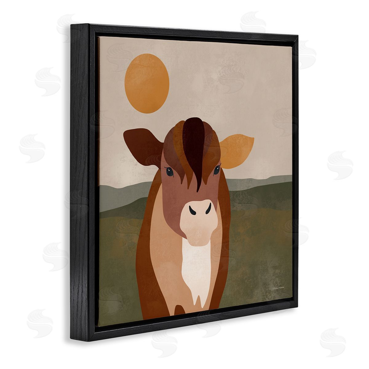 Rachel Nieman Modern Farm Animal Black Floater Frame Canvas Artside_