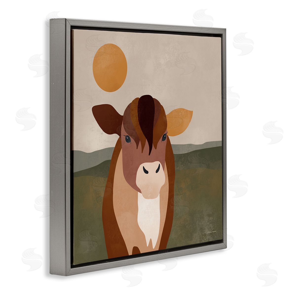 Rachel Nieman Modern Farm Animal Gray Floater Frame Canvas Artside_