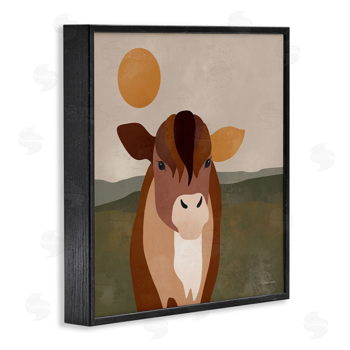 Rachel Nieman Modern Farm Animal Black Framed Giclee Wall Artside_
