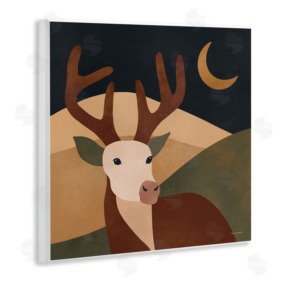 Rachel Nieman Minimal Deer Landscape Wall Plaque Artside_