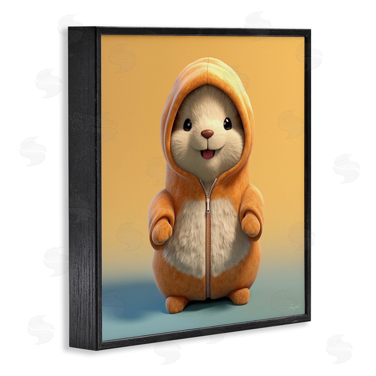 Roozbeh Mouse Wearing Sweater Black Framed Giclee Wall Artside_