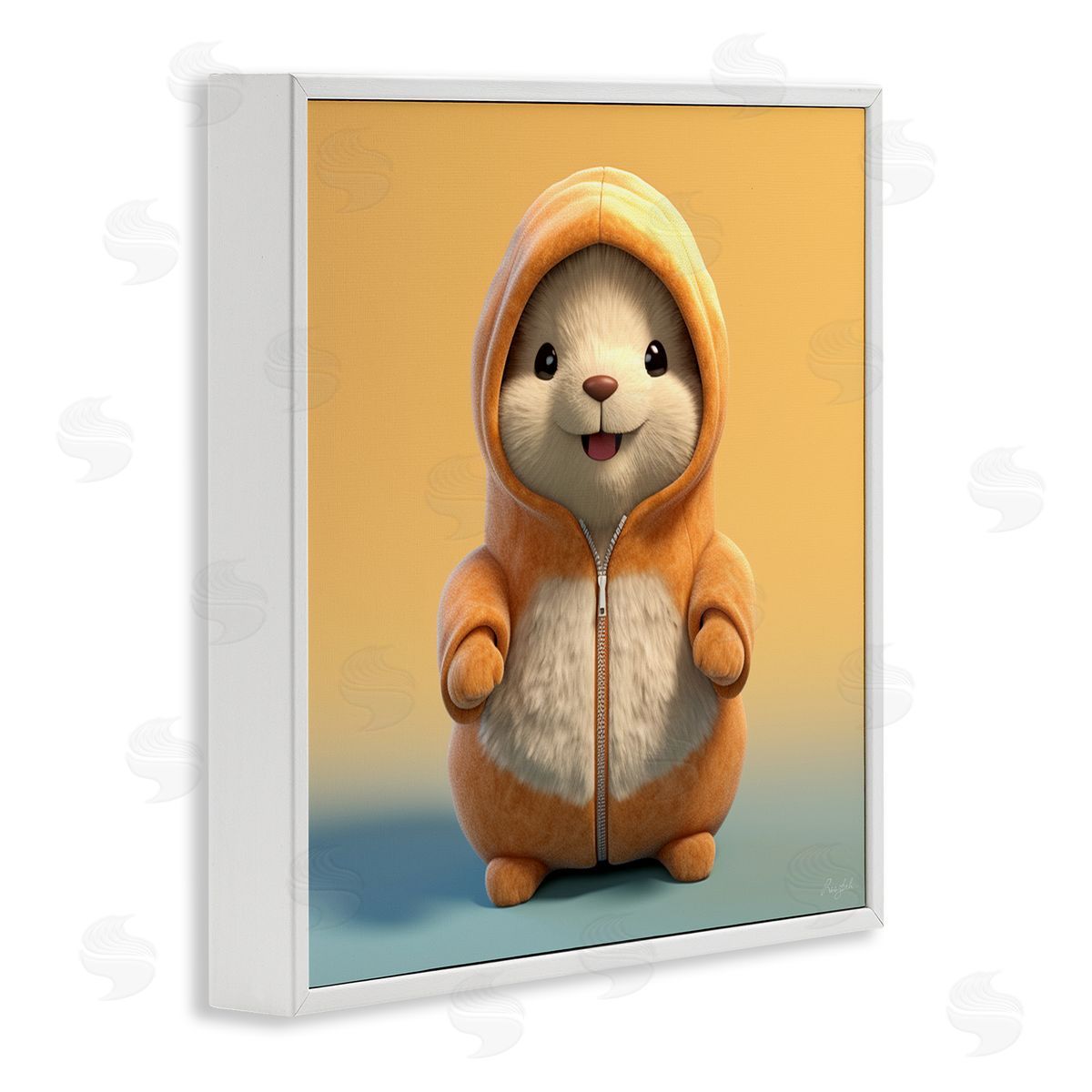 Roozbeh Mouse Wearing Sweater White Framed Giclee Wall Artside_