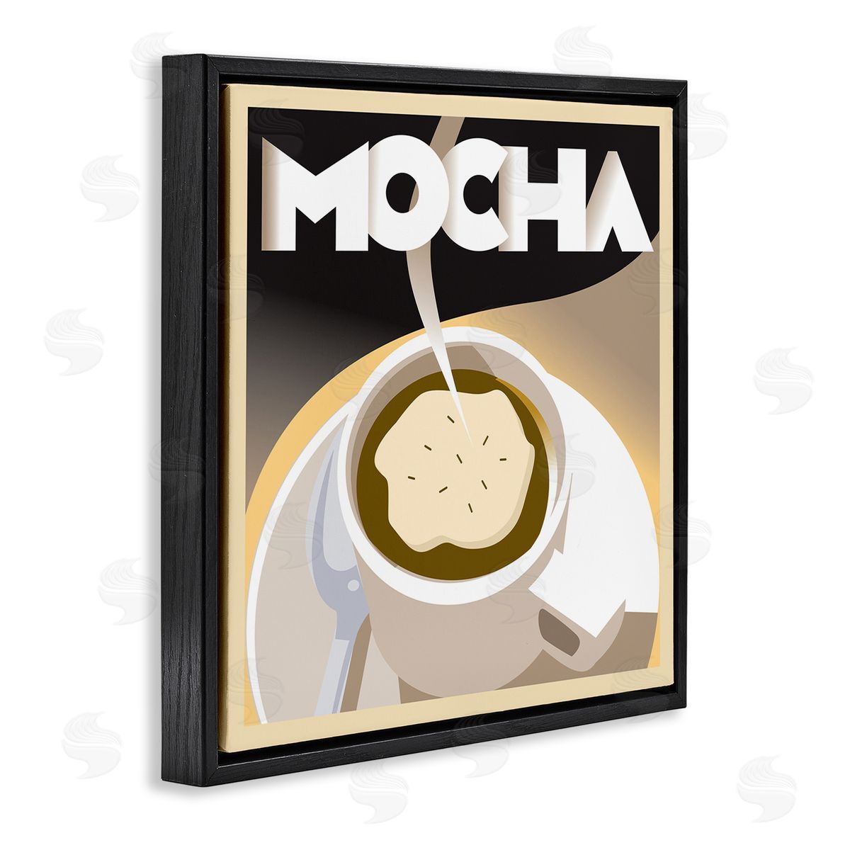 Richard Weiss Vintage Mocha Latte Black Floater Frame Canvas Artside_