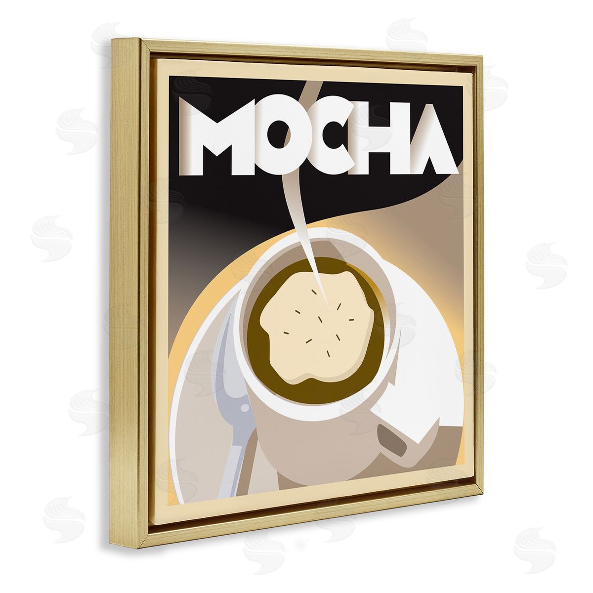 Richard Weiss Vintage Mocha Latte Gold Floater Frame Canvas Artside_