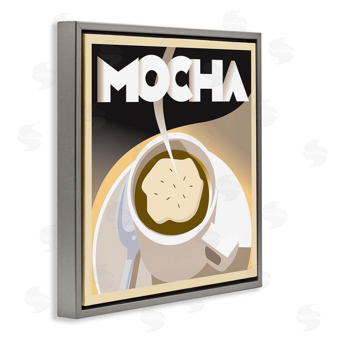 Richard Weiss Vintage Mocha Latte Gray Floater Frame Canvas Artside_