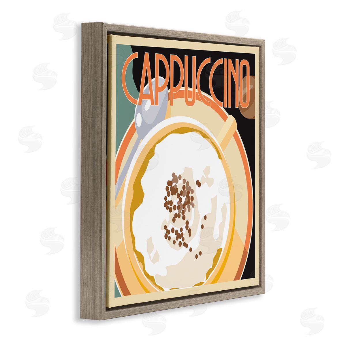 Richard Weiss Vintage Cappuccino Drink Brown Floater Frame Canvas Artside_