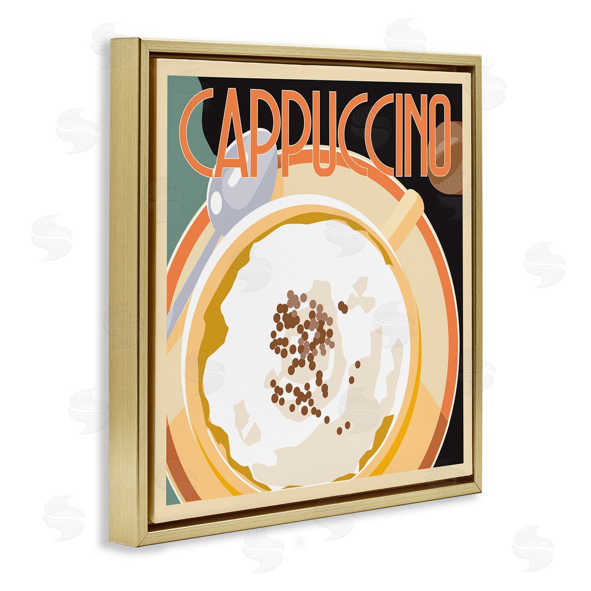 Richard Weiss Vintage Cappuccino Drink Gold Floater Frame Canvas Artside_