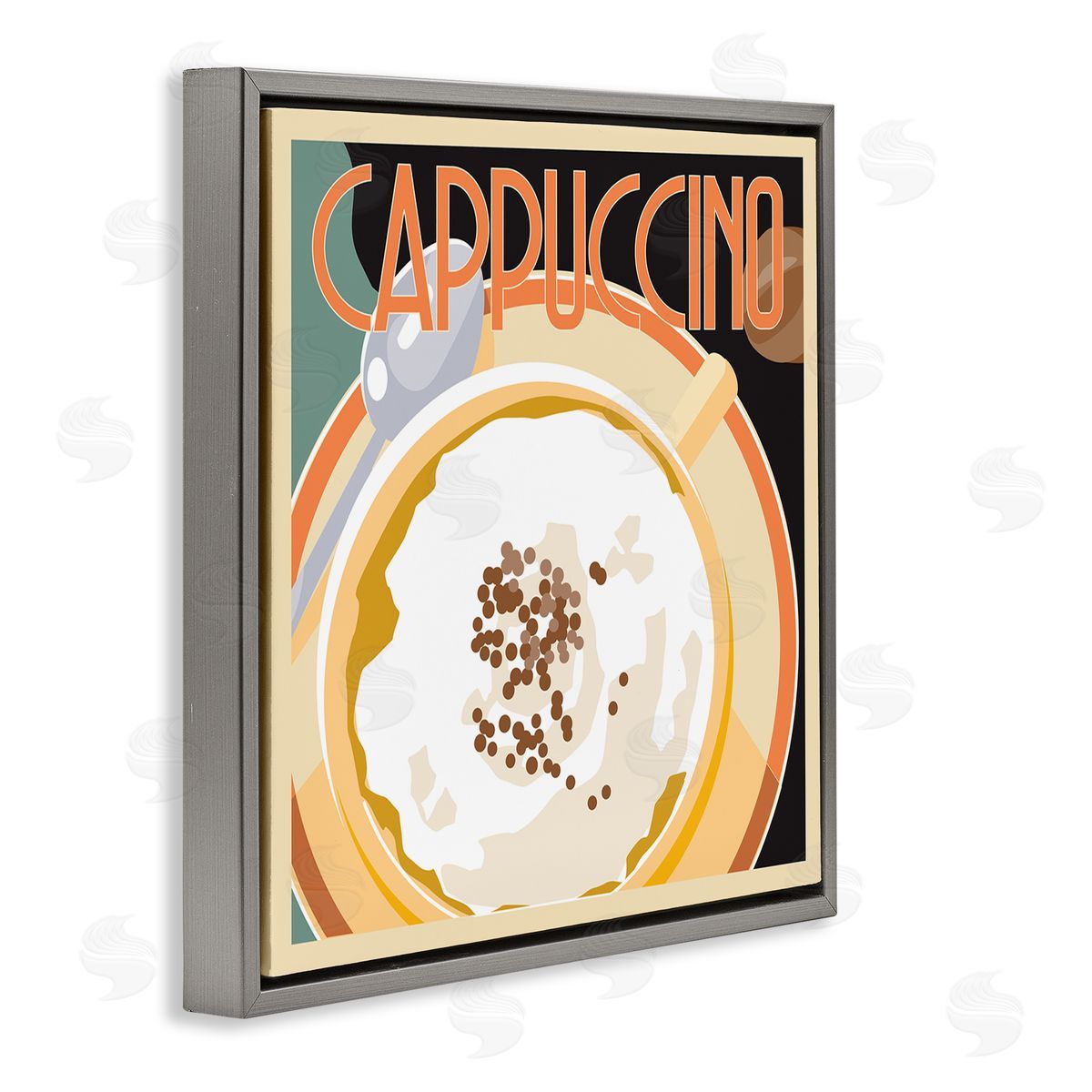Richard Weiss Vintage Cappuccino Drink Gray Floater Frame Canvas Artside_