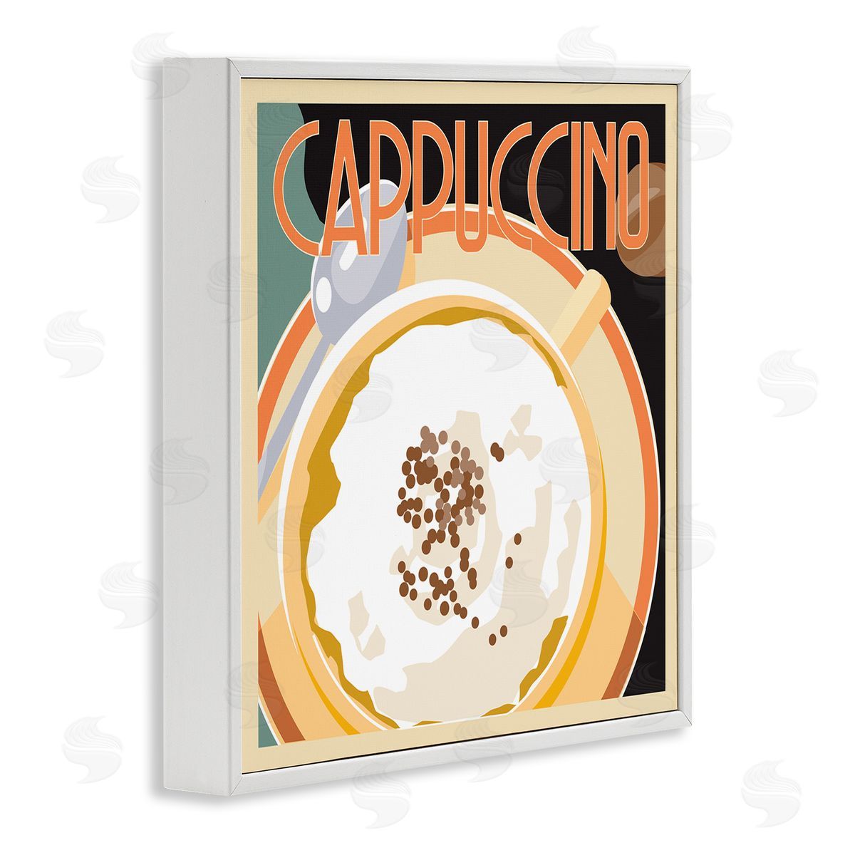 Richard Weiss Vintage Cappuccino Drink White Framed Giclee Wall Artside_