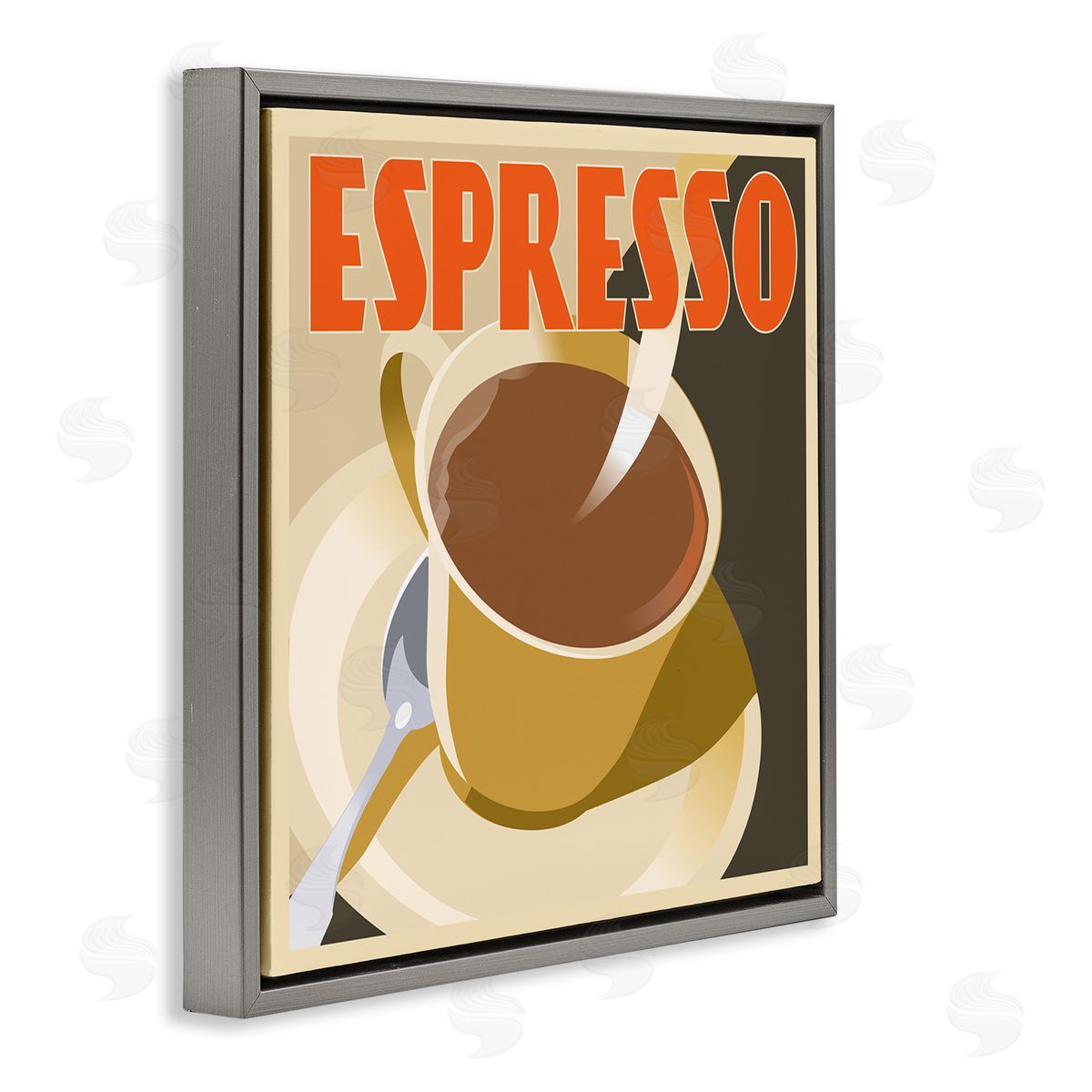 Richard Weiss Vintage Espresso Drink Gray Floater Frame Canvas Artside_