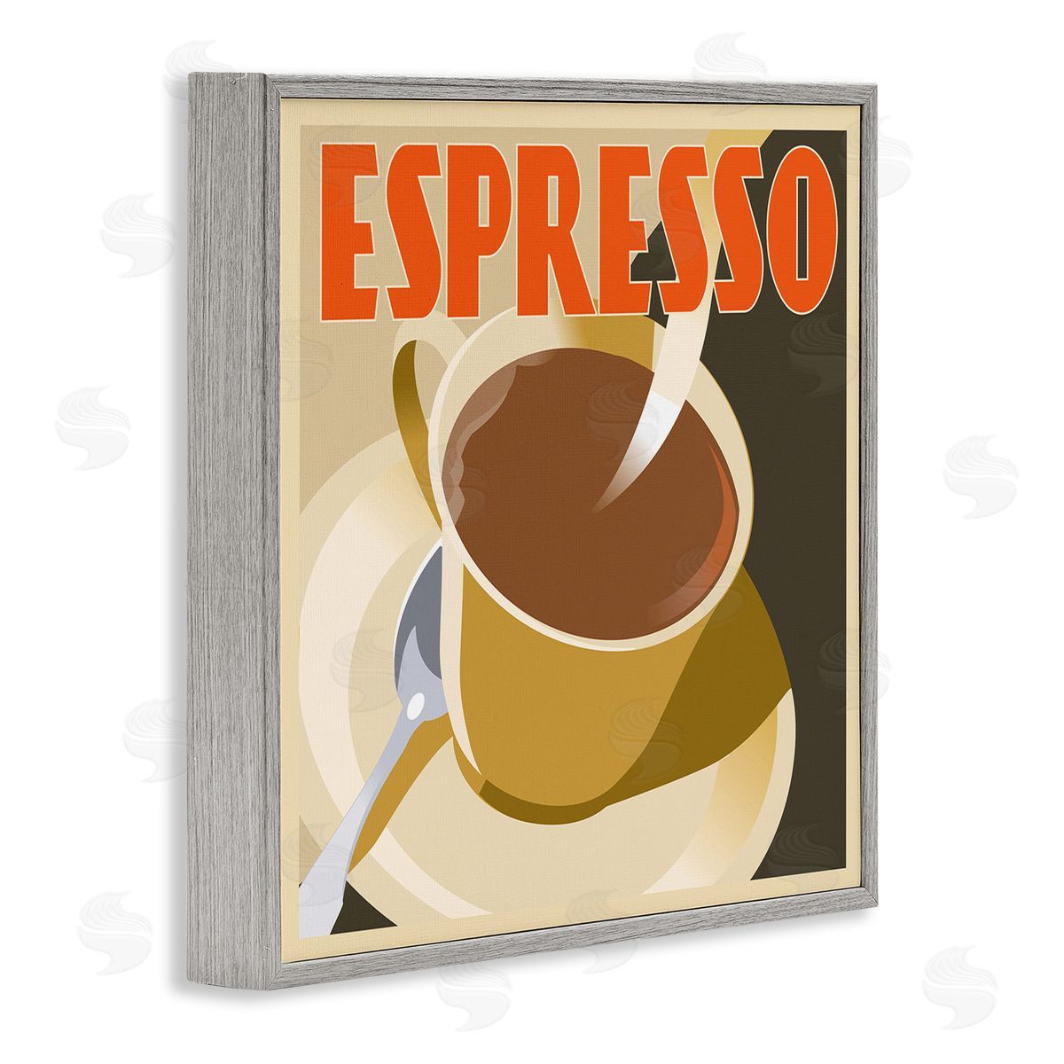 Richard Weiss Vintage Espresso Drink Gray Framed Giclee Wall Artside_