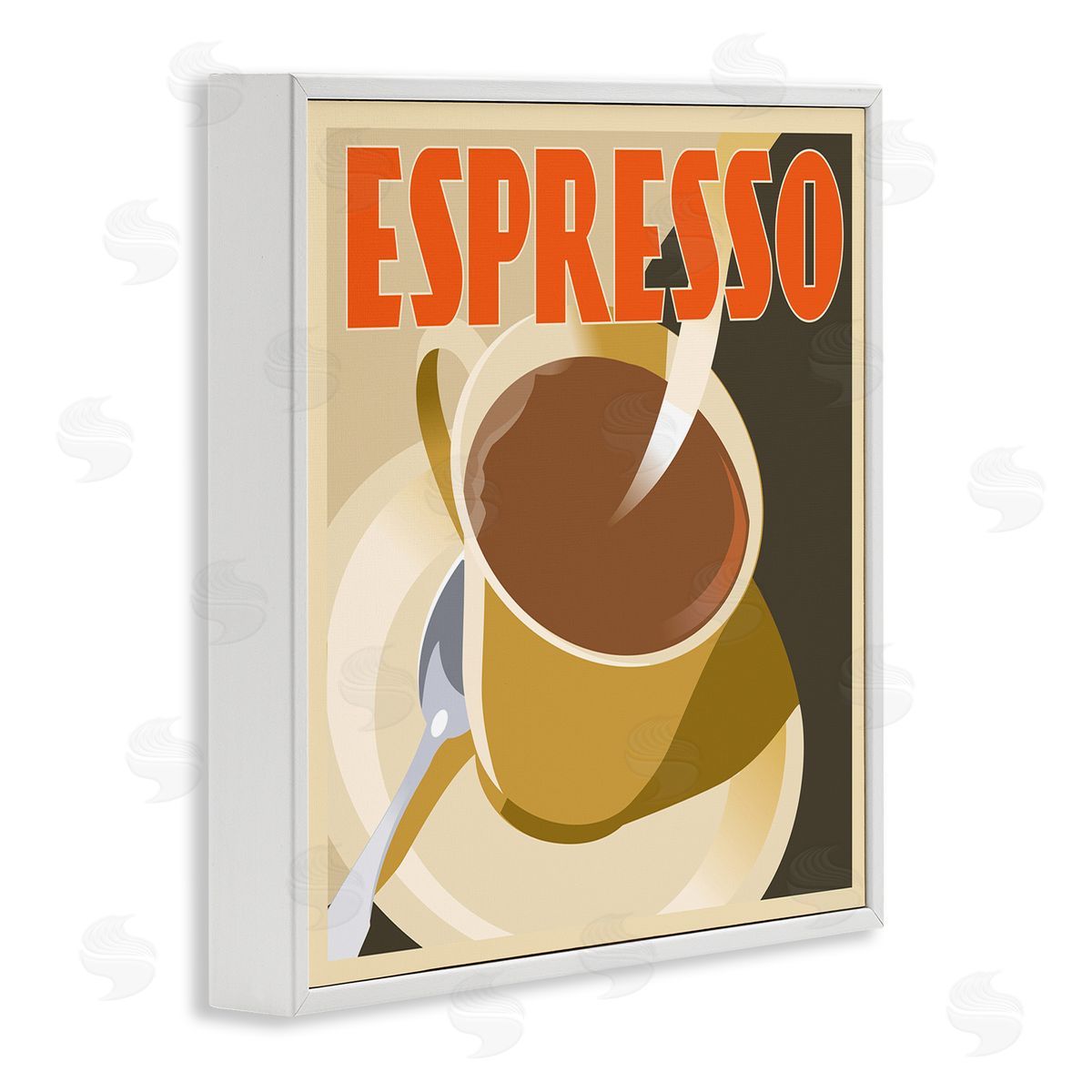 Richard Weiss Vintage Espresso Drink White Framed Giclee Wall Artside_