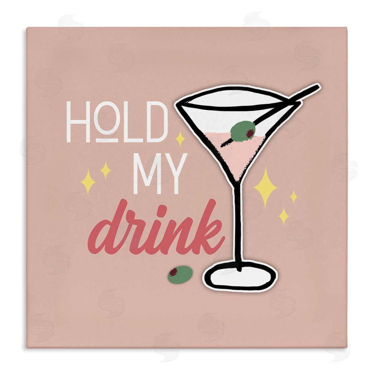 Anna Quach Hold My Drink Martini Canvas Wall Art