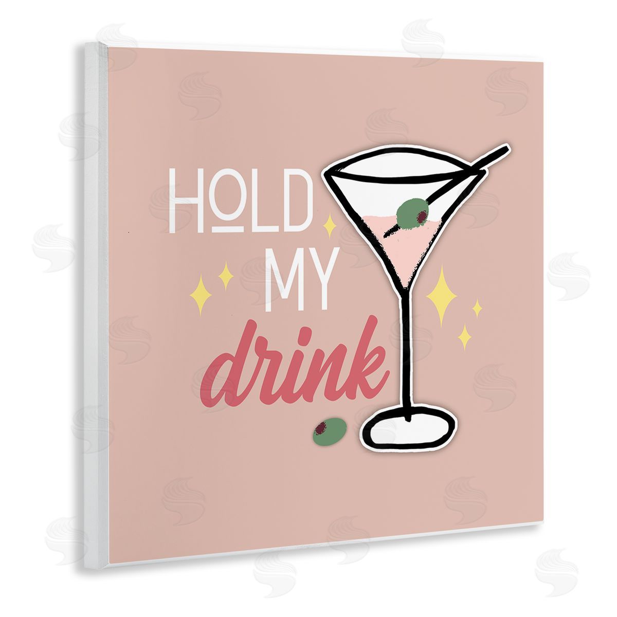 Anna Quach Hold My Drink Martini Wall Plaque Artside_