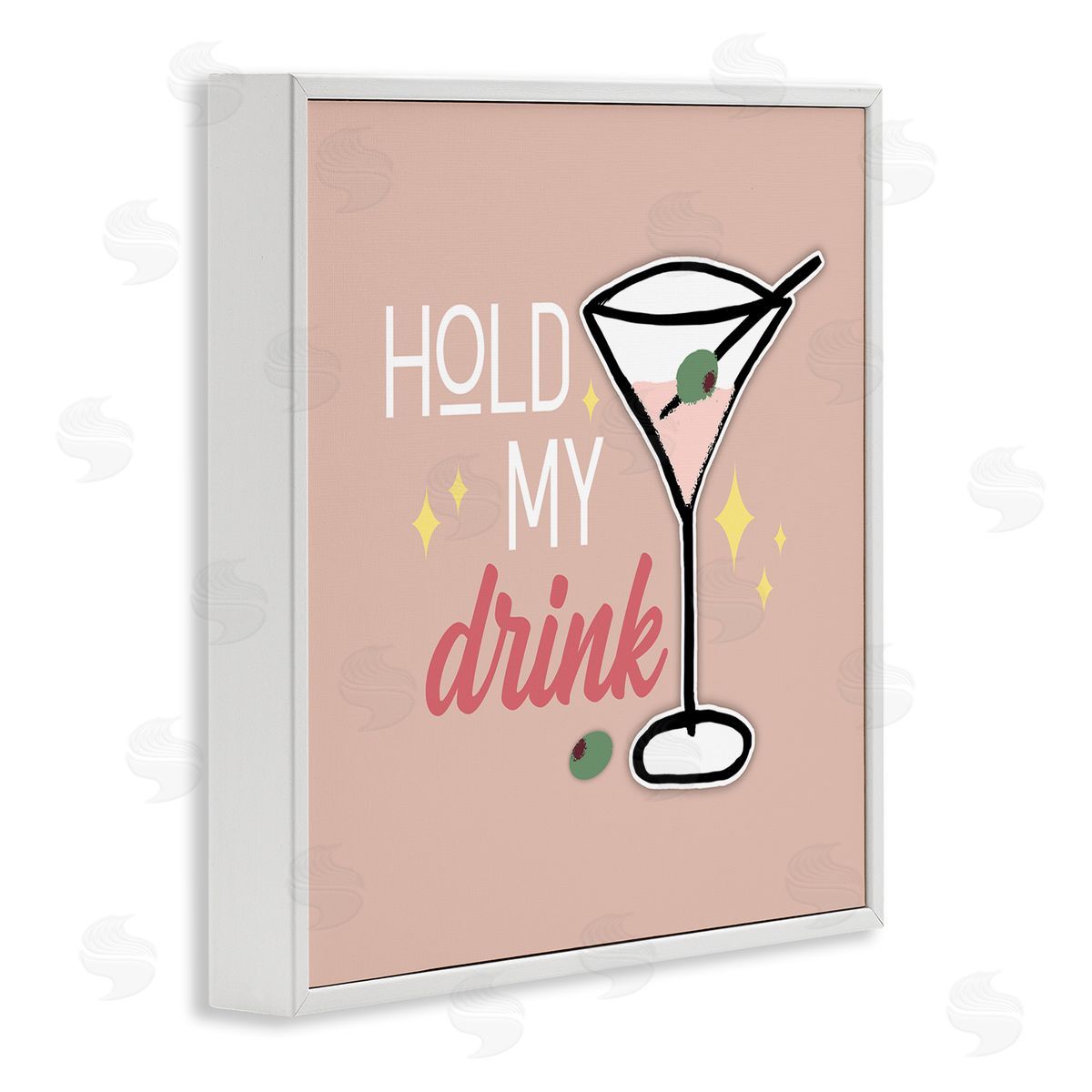 Anna Quach Hold My Drink Martini White Framed Giclee Wall Artside_