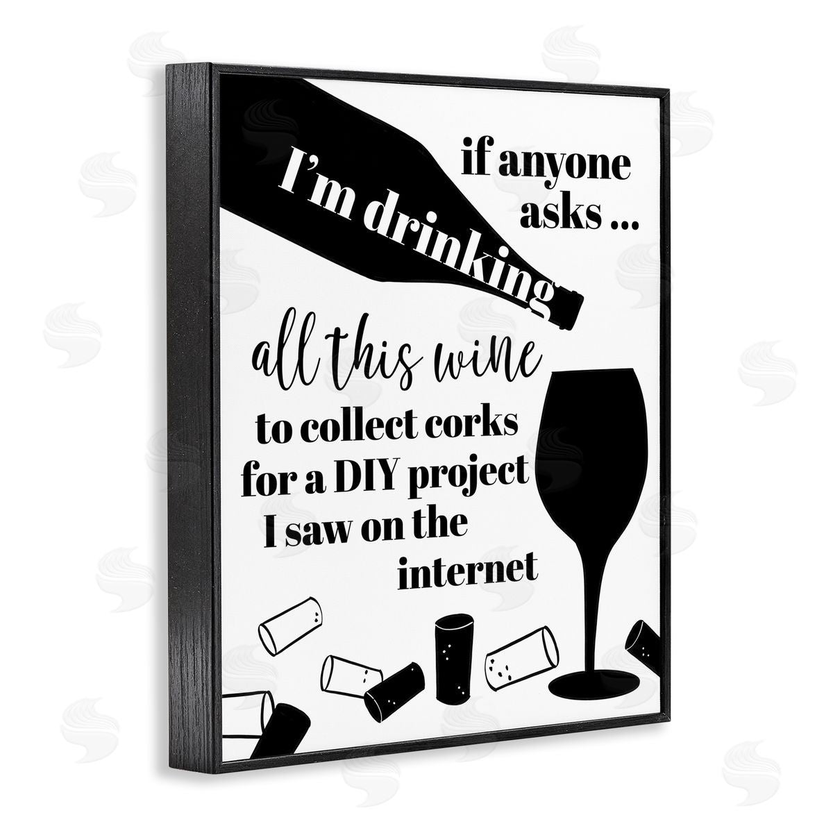 Anna Quach Funny Wine DIY Phrase Black Framed Giclee Wall Artside_