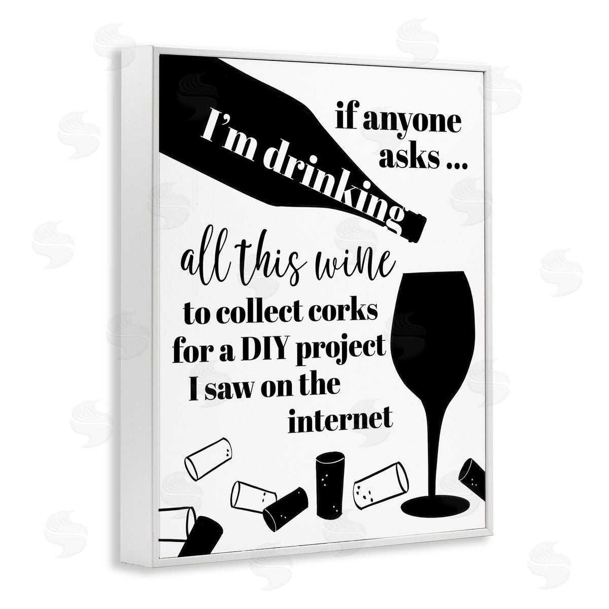 Anna Quach Funny Wine DIY Phrase White Framed Giclee Wall Artside_