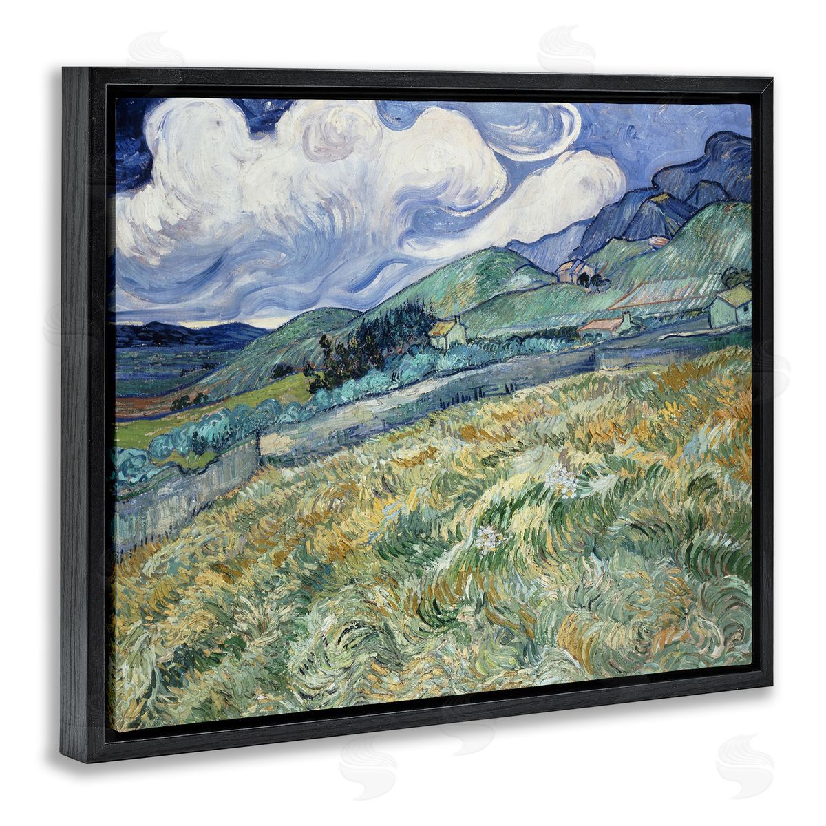 Vincent Van Gogh Green Wheat Field Van Gogh Black Floater Frame Canvas Artside_