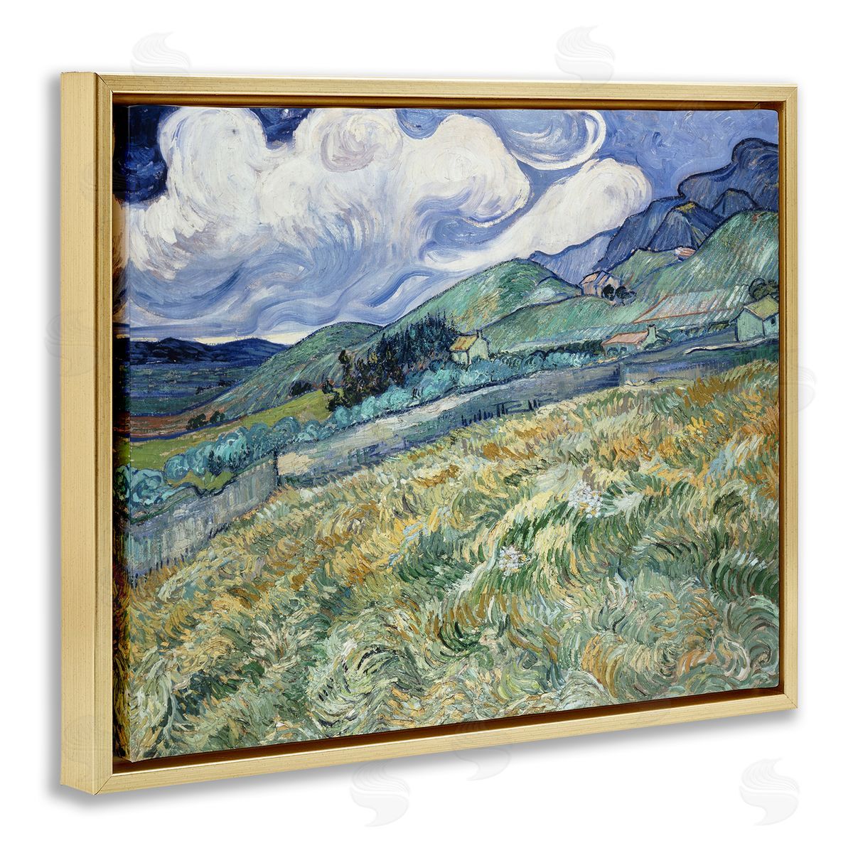Vincent Van Gogh Green Wheat Field Van Gogh Gold Floater Frame Canvas Artside_