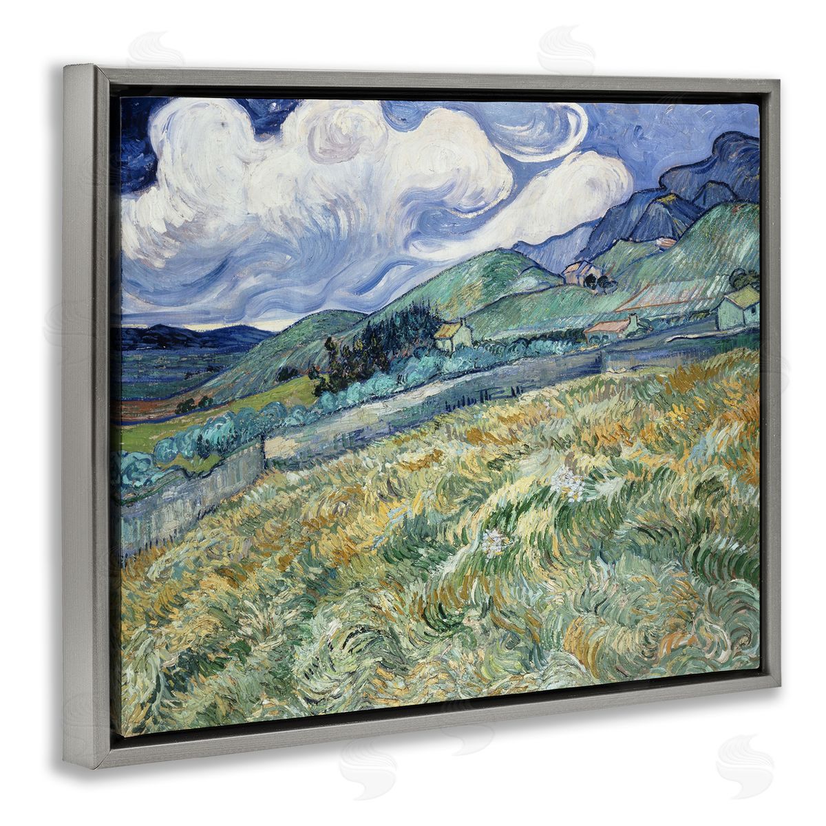 Vincent Van Gogh Green Wheat Field Van Gogh Gray Floater Frame Canvas Artside_