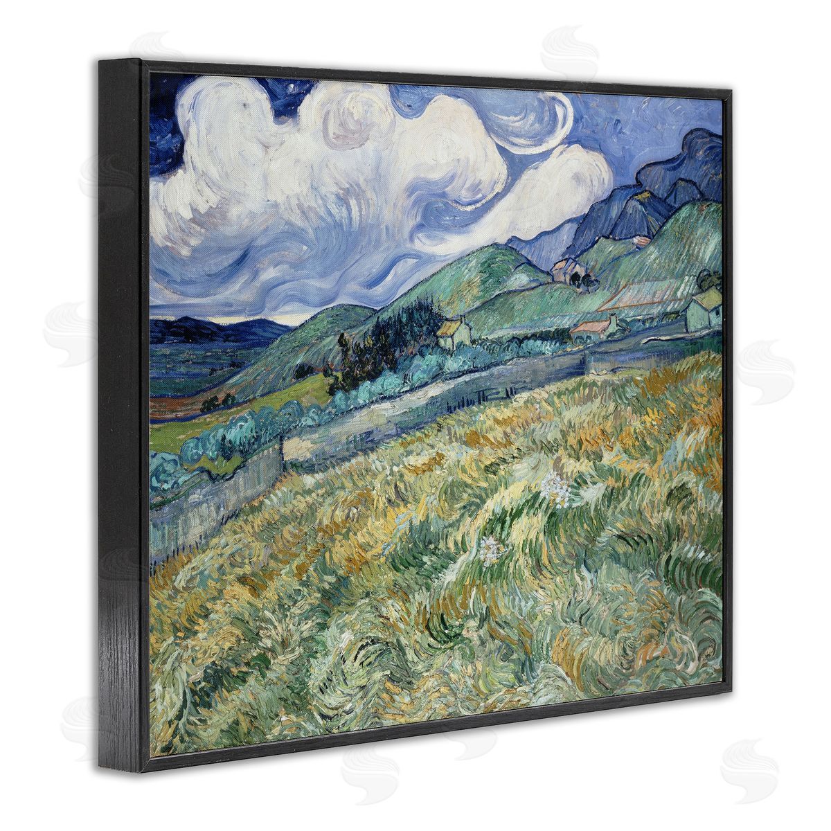 Vincent Van Gogh Green Wheat Field Van Gogh Black Framed Giclee Wall Artside_