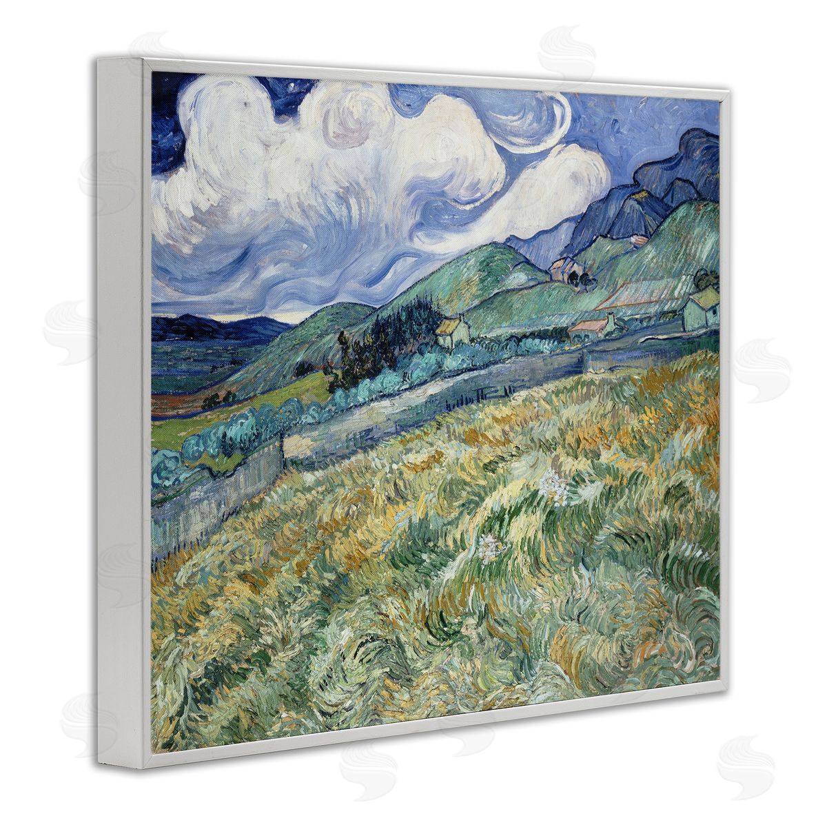 Vincent Van Gogh Green Wheat Field Van Gogh White Framed Giclee Wall Artside_