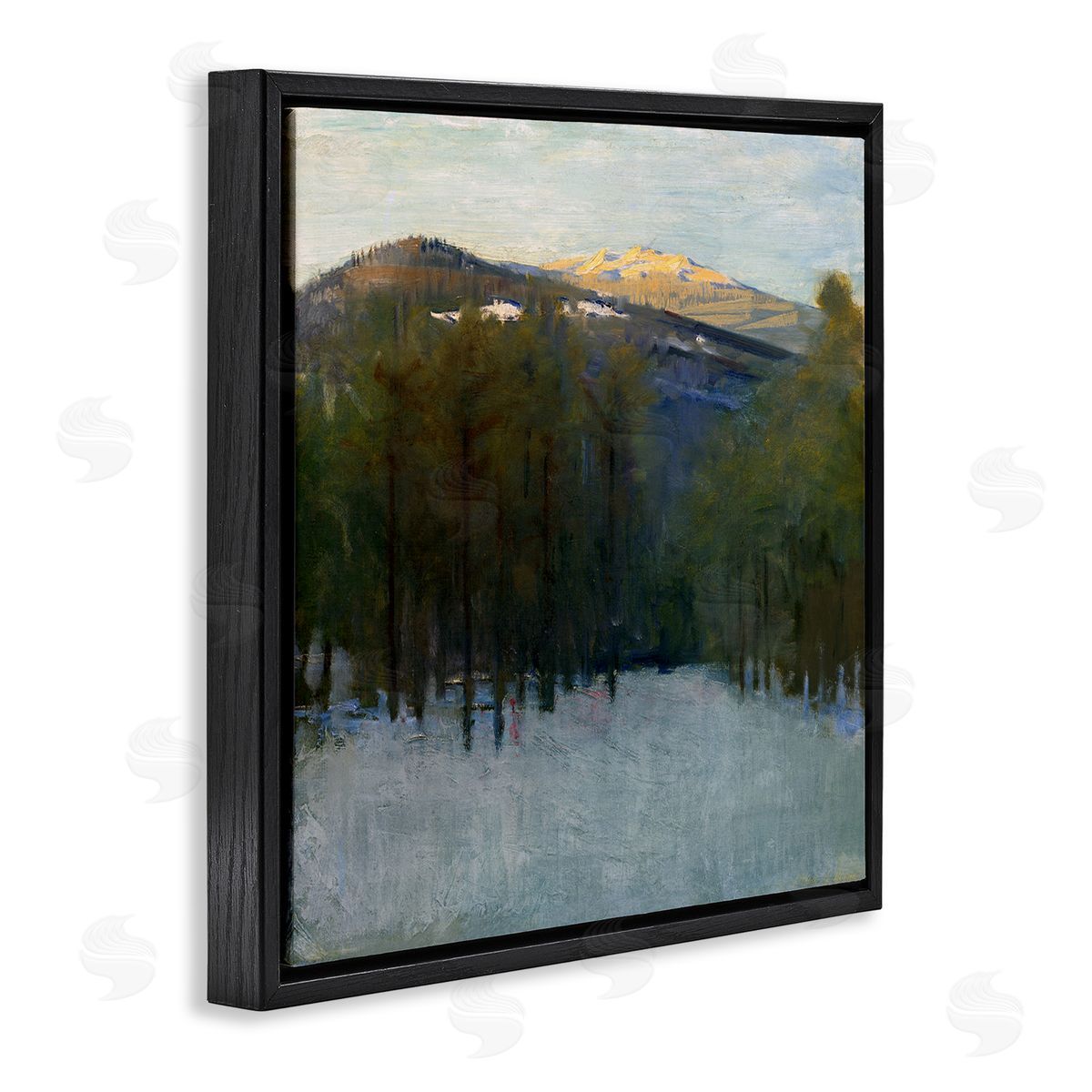 Abbott Handerson Thayer Winter Mountain Scenery Black Floater Frame Canvas Artside_