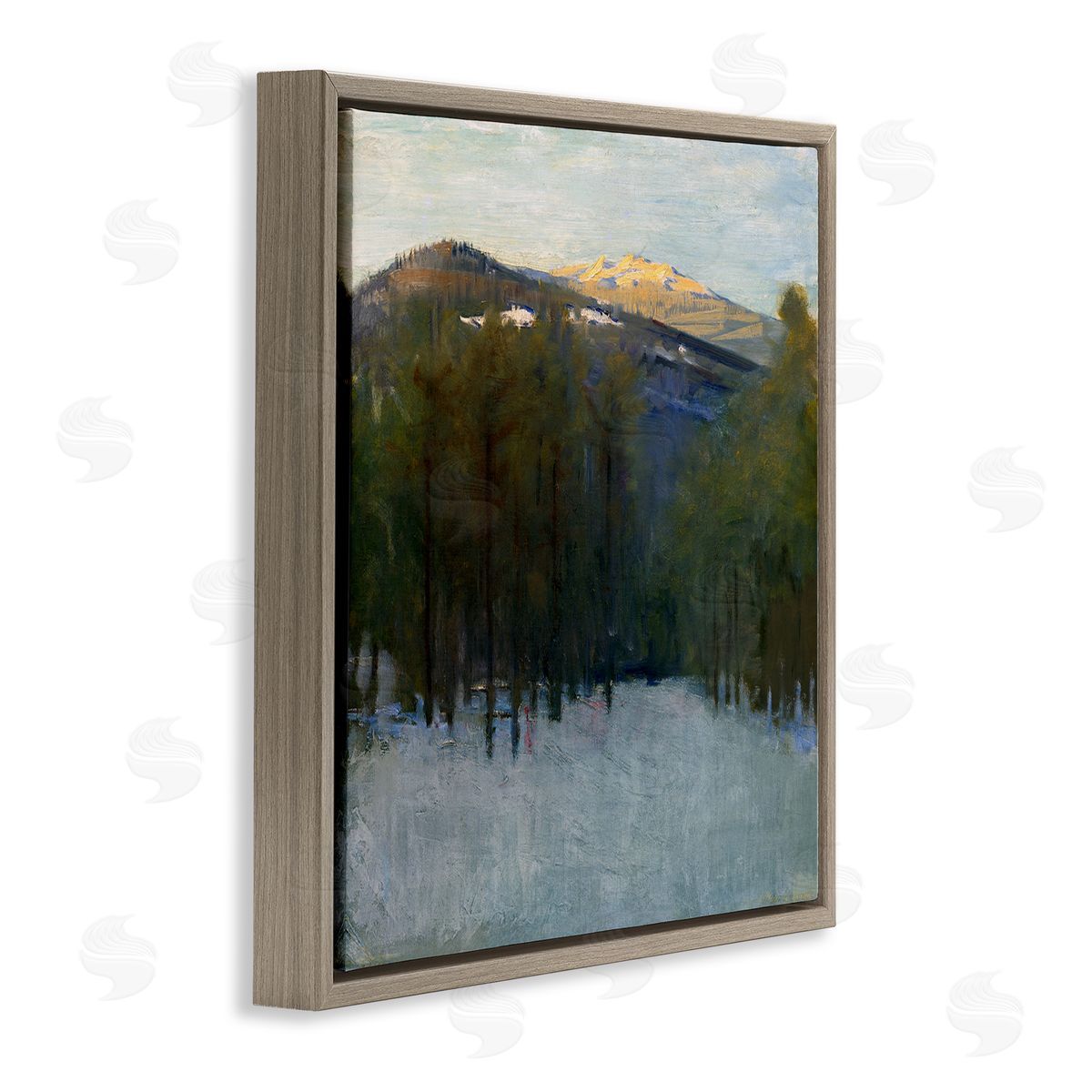 Abbott Handerson Thayer Winter Mountain Scenery Brown Floater Frame Canvas Artside_