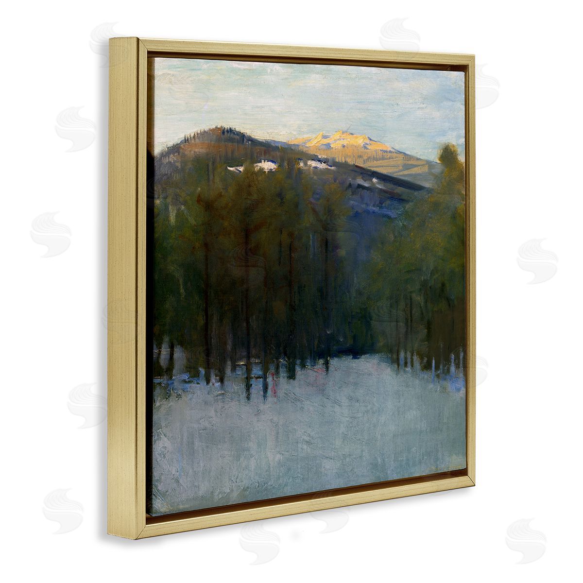 Abbott Handerson Thayer Winter Mountain Scenery Gold Floater Frame Canvas Artside_