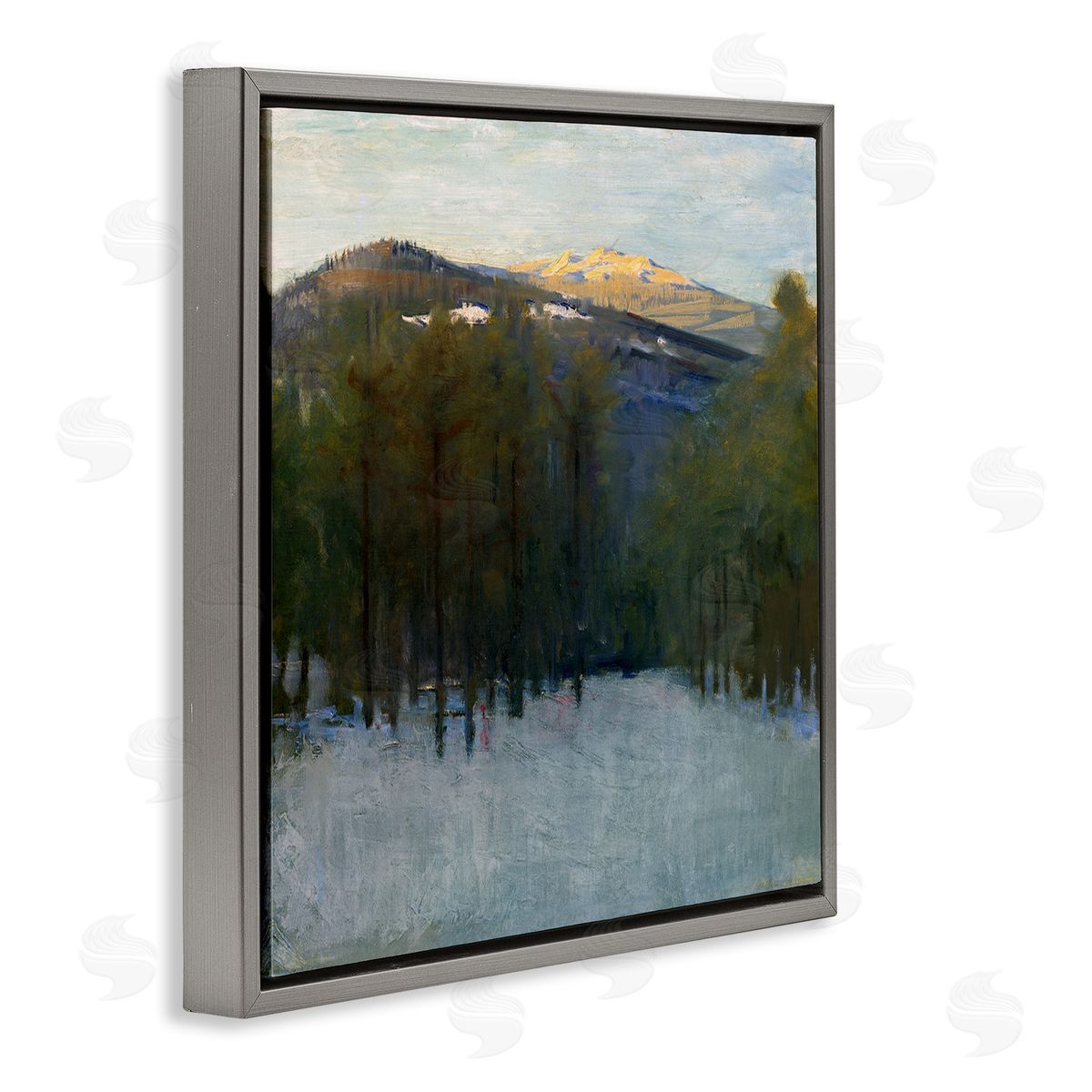 Abbott Handerson Thayer Winter Mountain Scenery Gray Floater Frame Canvas Artside_