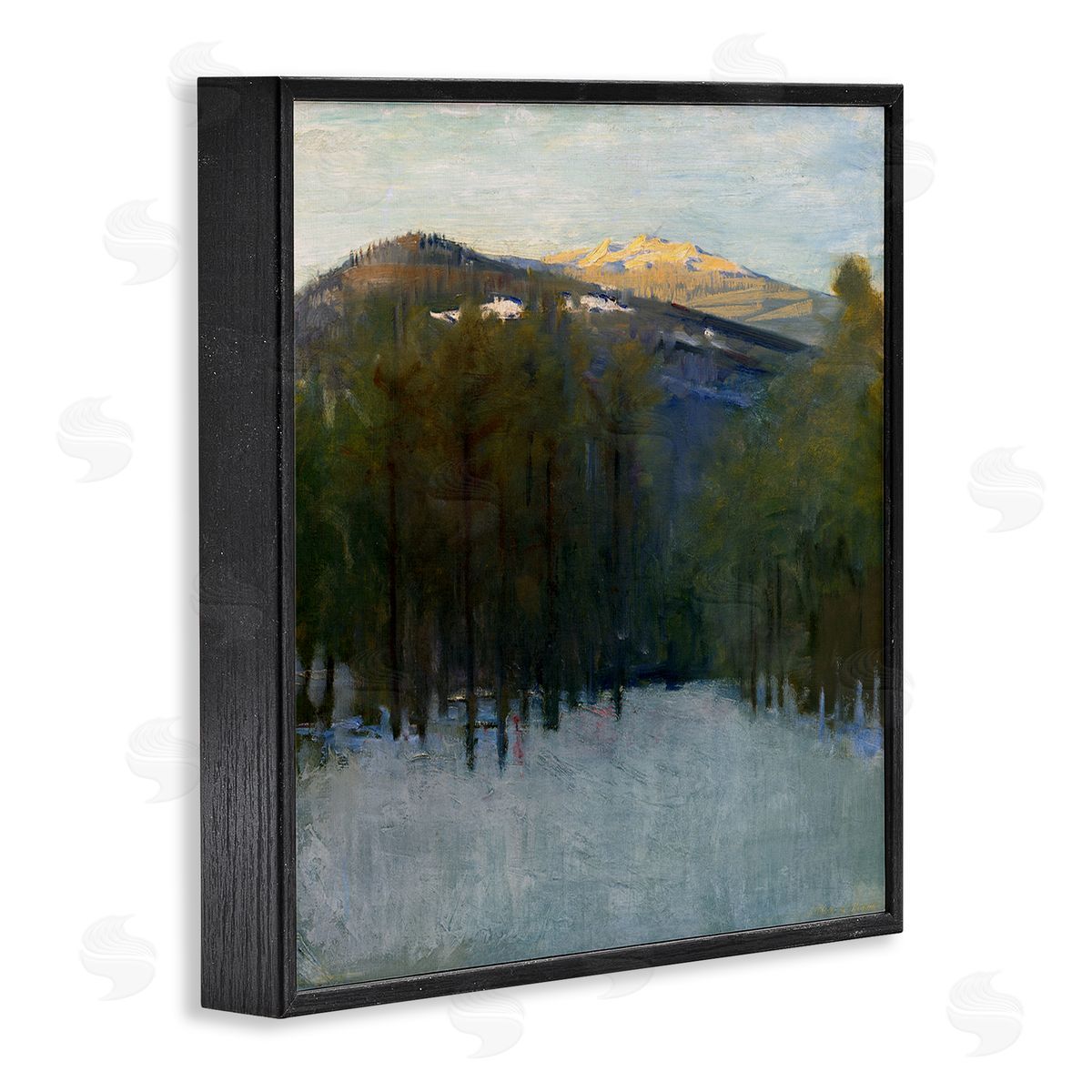 Abbott Handerson Thayer Winter Mountain Scenery Black Framed Giclee Wall Artside_