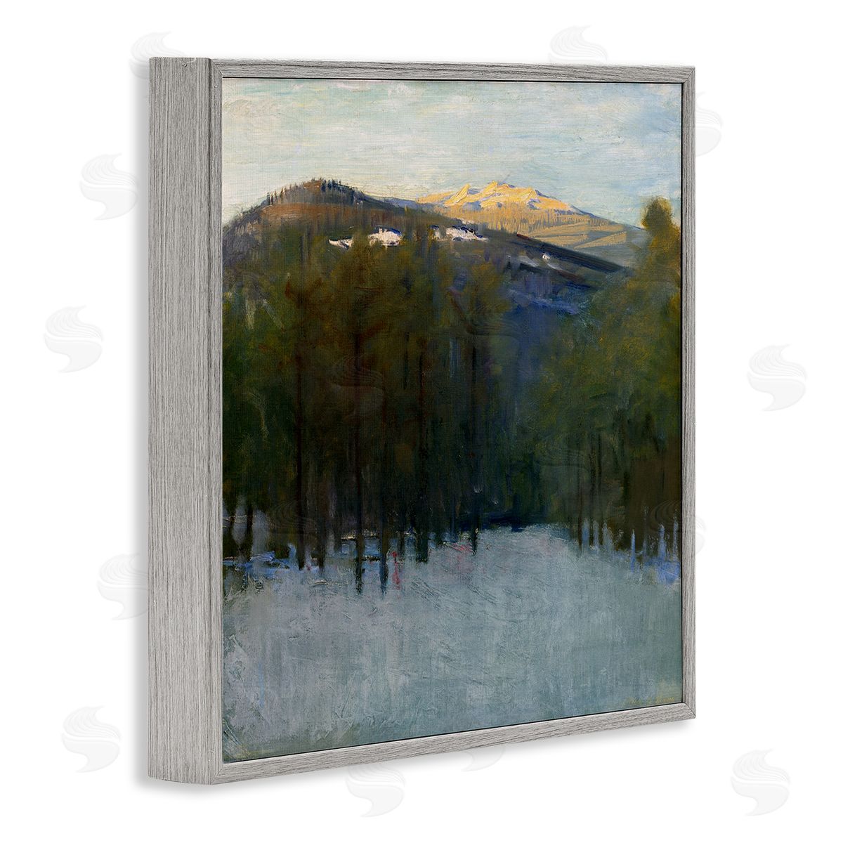 Abbott Handerson Thayer Winter Mountain Scenery Gray Framed Giclee Wall Artside_