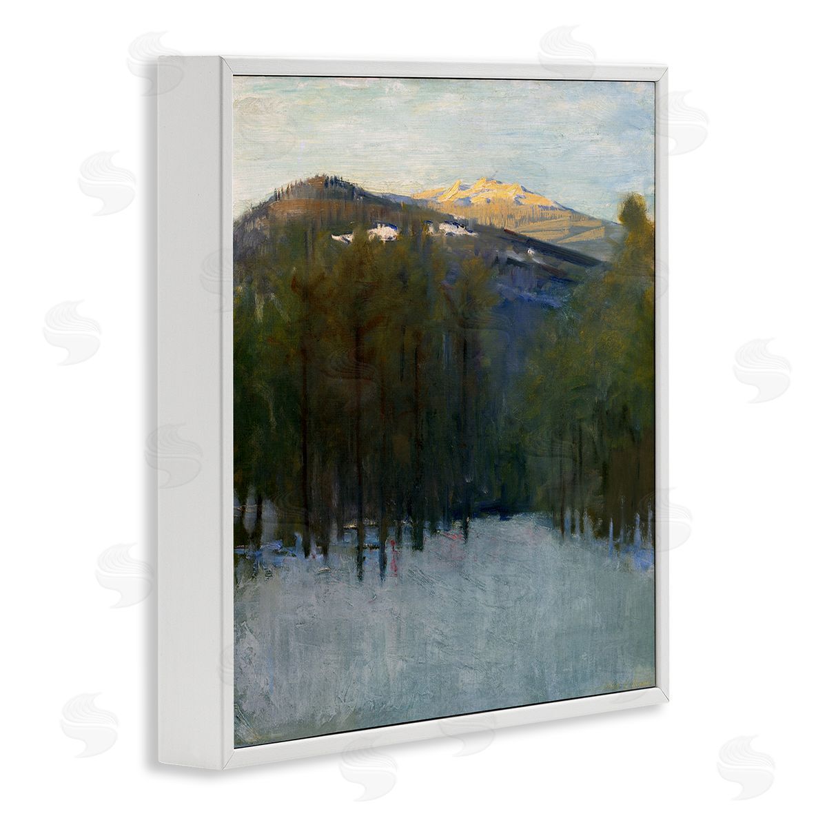 Abbott Handerson Thayer Winter Mountain Scenery White Framed Giclee Wall Artside_