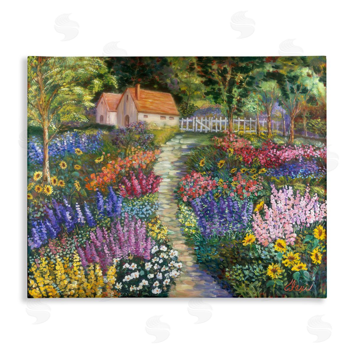 Floral Cottage Gardens Canvas Wall Art, Home Decor by Alexi Fine