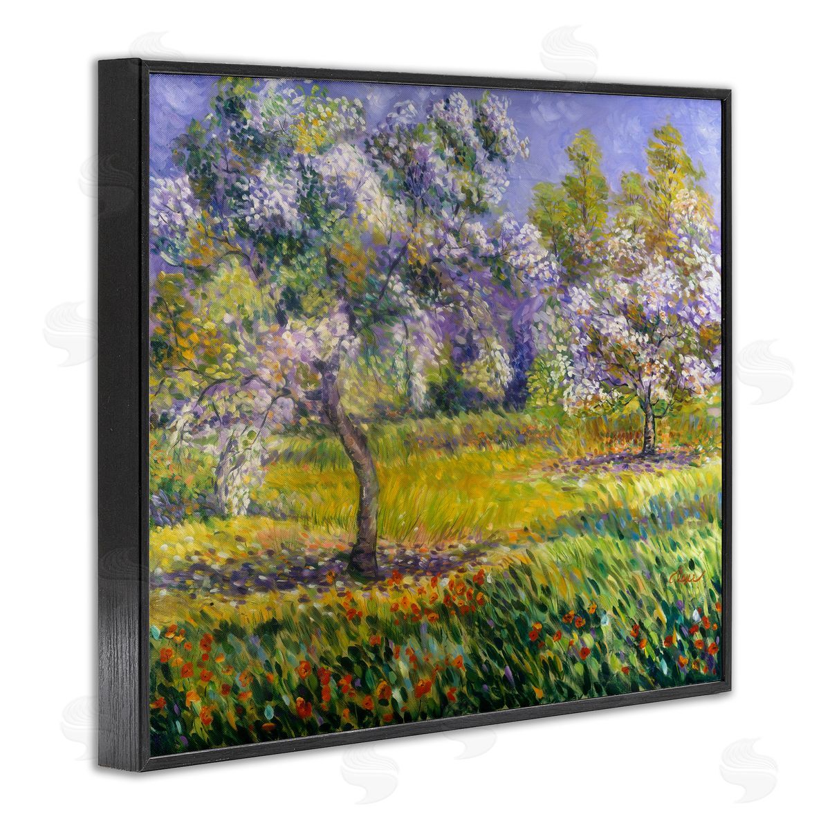 Alexi Fine Spring Blooming Trees Black Framed Giclee Wall Artside_