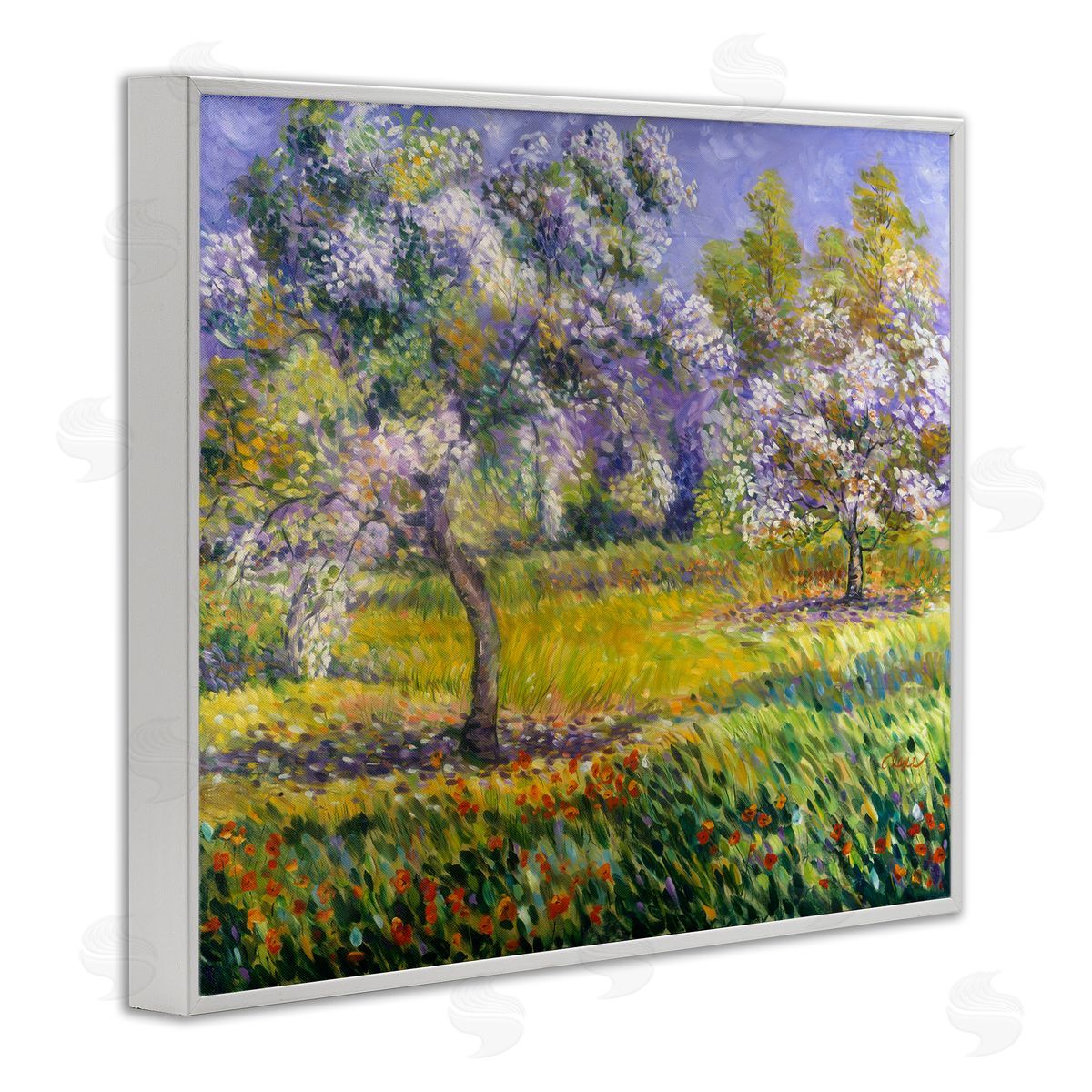 Alexi Fine Spring Blooming Trees White Framed Giclee Wall Artside_