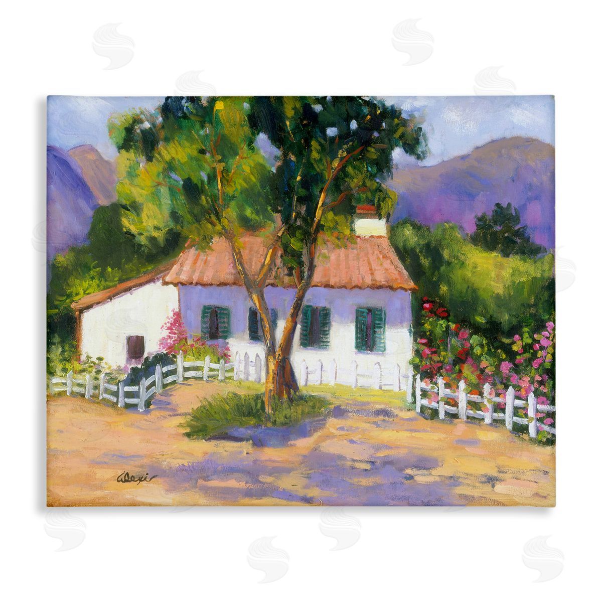 Alexi Fine Cottage Nature Painting Canvas Wall Art